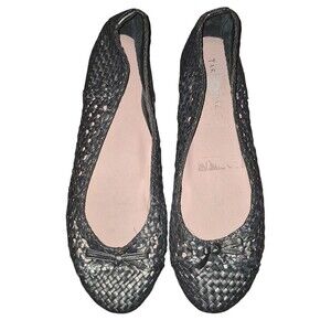 Taryn Rose Woven Bobo Ballet Flats Gray Classic Rounded Toe Ballet shoes 9M
